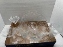 etched stemware and bowl