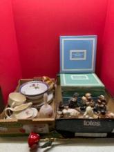 Fenton Bell, handpainted and signed with tag, Department 56, Homco, Five Avon Christmas plates,