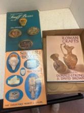 3 antique guidebooks, snuff boxes, silver boxes, Roman crafts