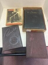 five vintage high school and college yearbooks
