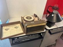 vintage audiotronics classroom record player and lamp