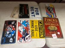 vintage metal signs, and license plates