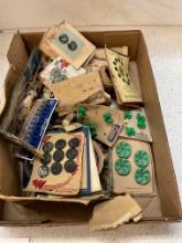 Vintage sewing buttons, etc.