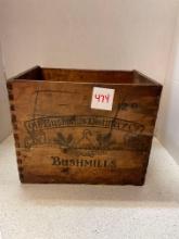BushMills distillery wooden whiskey box