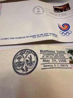 Four 1988 SC Stamped Bicentennial Envelopes