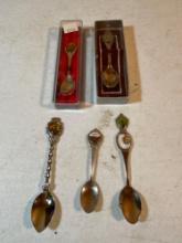 5 Souvenir Collectors Spoons
