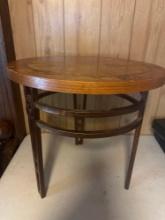 Metal Frame End Table With Wooden Top