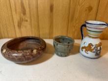 Glass Pottery Bowl , Glass Pottery Vase , Decorative Glass Pitcher