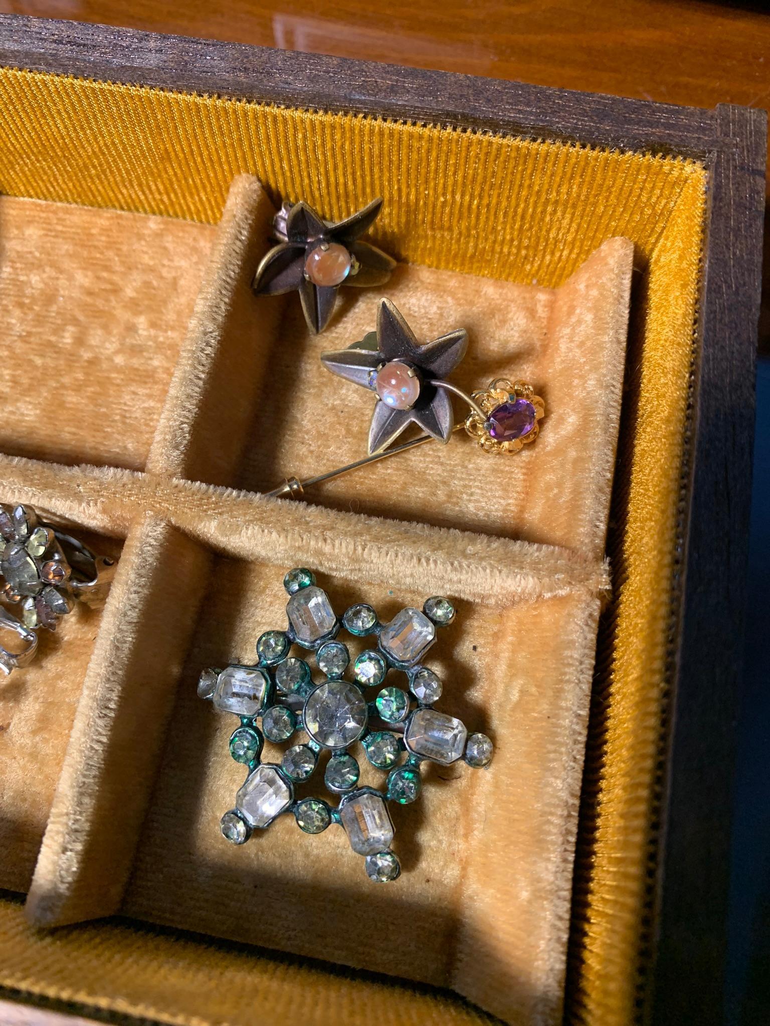 Group of Costume Jewelry and Jewelry Box