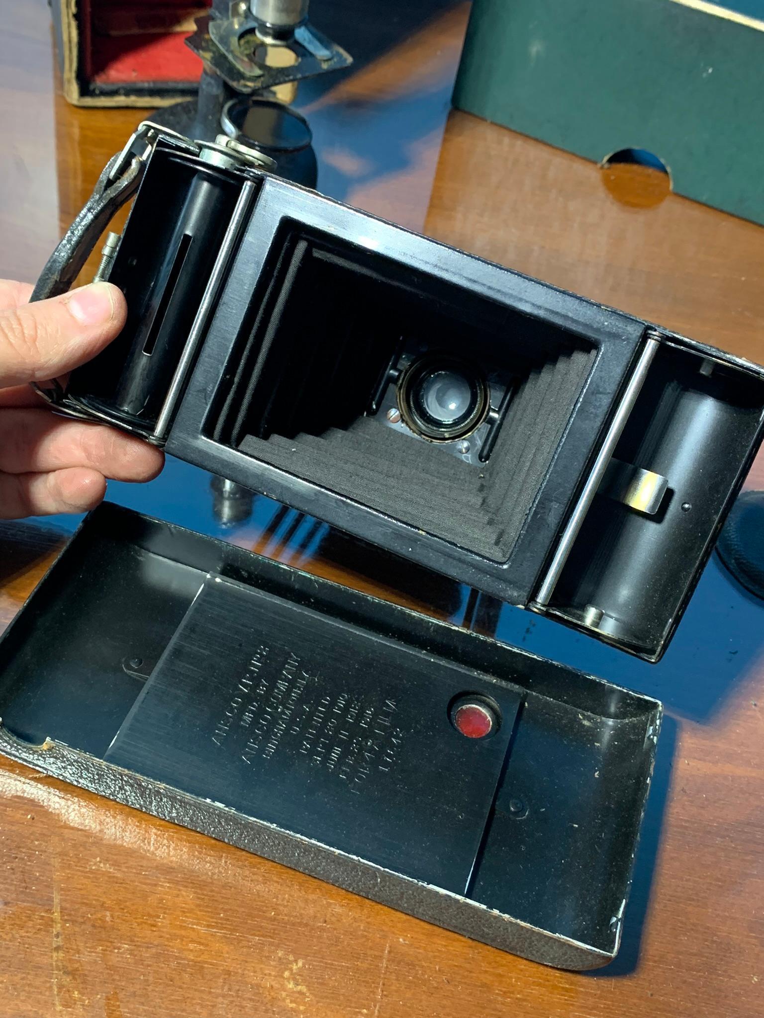 German Made Bionic Camera & Antique Wollensak Microscope