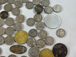 Group Lot of US Coins including 19th c. Dimes, Nickels, Cents