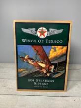 Wings of Texaco Die-Cast metal coin bank; 1931 Stearman Biplane
