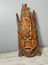 Vintage Carved Wood Wall Hanging / Tribal Mask