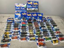 Large Group of Hot Wheels Die-Cast Including Cars, Trucks and Work Vehicles