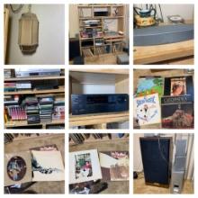 Entertainment Stand, Records, Bose Speaker, Jensen Speakers & More