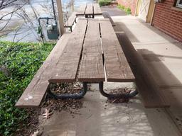 8 Foot Metal Frame Wooden Picnic Table