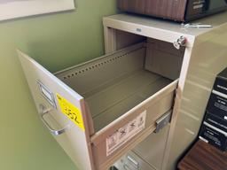 Microwave and File Cabinet