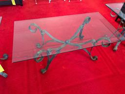 (3) Matching Glass Top Table Set
