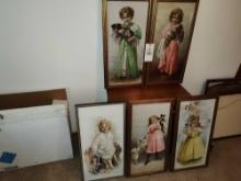 5 Little Girl Prints 29 1/2" x 15 1/2" 1 copyright 1897