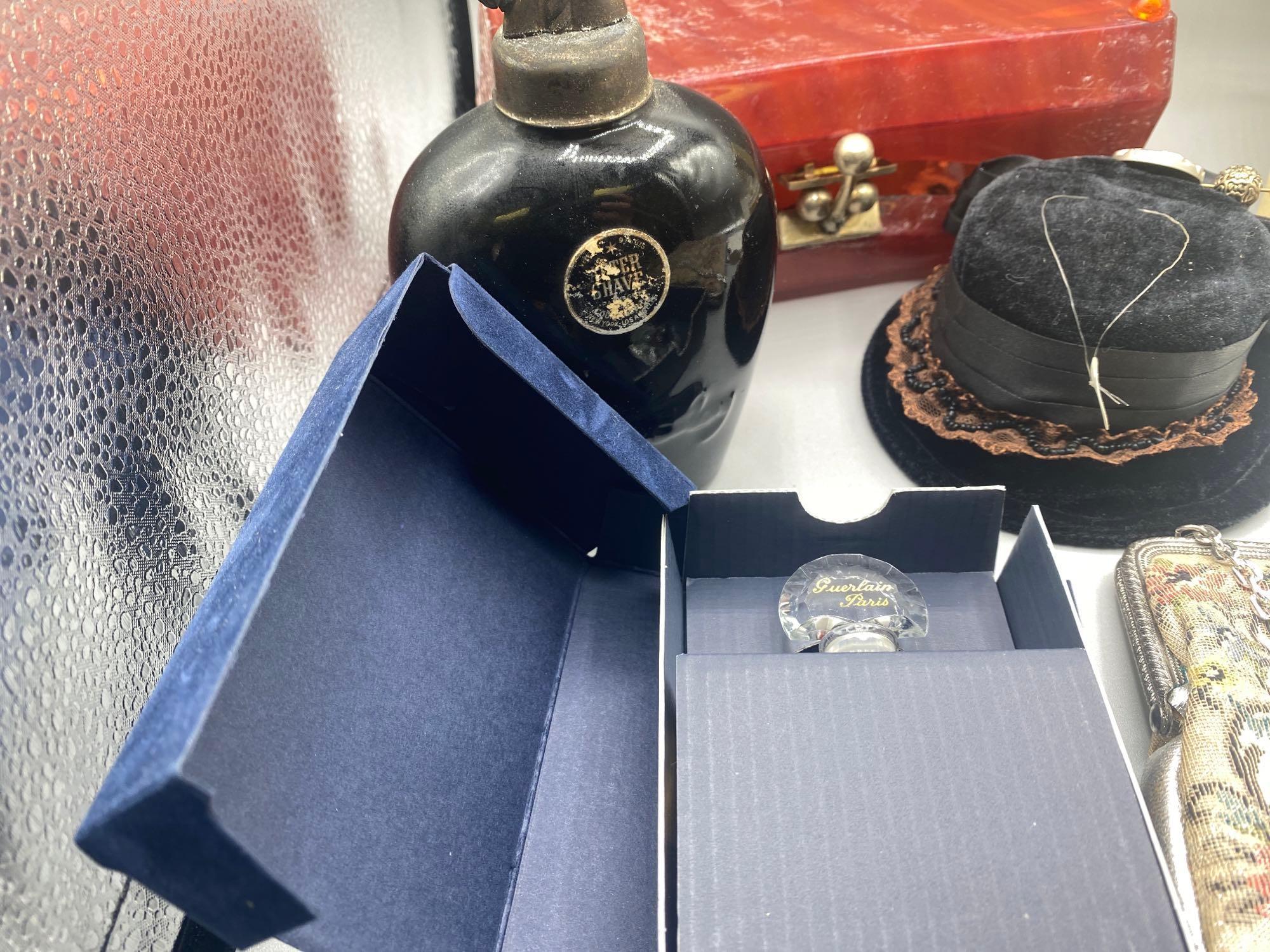Vintage Perfume Bottles, Purses, hat pins