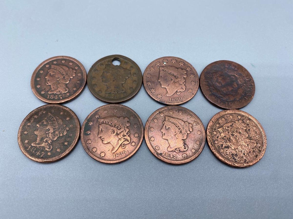 1830-1853 Large Cents bid x 8