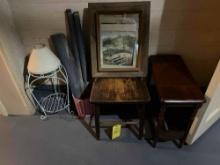 Side Table, Chair, Picture Frame, Plant Stand