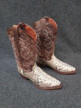 Mens Size 8 EW Dan Post Leather Cowboy Boots