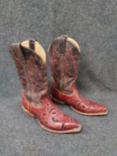 Mens Size 9 Stetson Leather Cowboy Boots