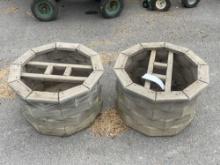 (2) wooden well planters