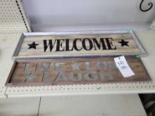 Live Laugh Love and Welcome signs bid x 2