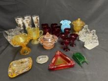 Martinsville, Imperial, Steuben, Libbey, Fenton assorted glass, nice grouping