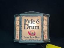 light up FYfe & Drum Extra light Beer sign