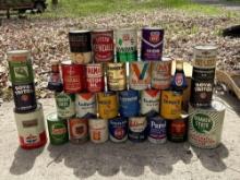 assorted advertising oil cans