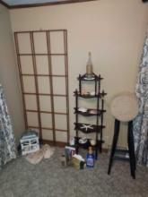 Decorative Shelf, Seashells, Folding Stools, & Small Decor