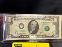 1977 $10 Federal Reserve Note error in printing