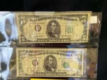 1950 $5 Federal Reserve Notes (2)