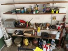 Lot of cleaners and miscellaneous garage items