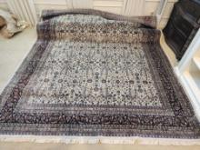 Vintage hand loomed Turkish / Persian / Oriental carpet rug, 9' by 12' approximately