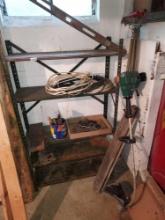 Shelf Unit & Contents, Weedeater Weedwacker, Level, Workout Bands, & more