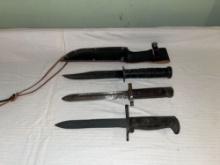 (2) unmarked bayonets, Japanese Bowie knife