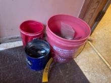 3 Small Buckets of Metal Pieces & Scraps