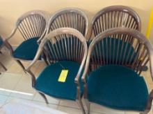 (5) Wooden Arm Chairs