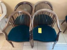 (4) Wooden Arm Chairs