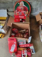 Large lot of Coca-Cola themed items, radios, holders, tins, displays and more
