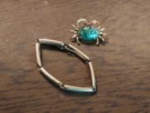 1/20 Gold Filled Band & Sterling Silver Crab Pin