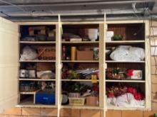 (3) closest in basement, decorations, candles, Christmas, glassware, jars, clothes hangers,