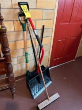 Shovel, brooms, dustpan