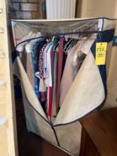 clothing storage with womens dresses and skirts
