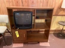 Tv cabinet with small box tv