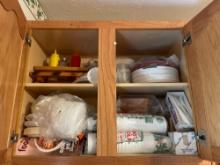 contents of all top cabinets